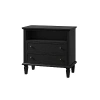 Kirkland's Smooth Black 2-drawer Wood Nightstand In Black