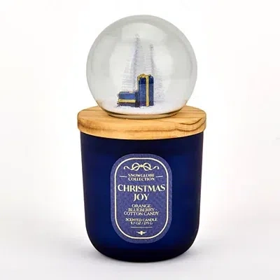 Kirkland's Snow Globe Blue Christmas Joy 1-wick Jar Candle