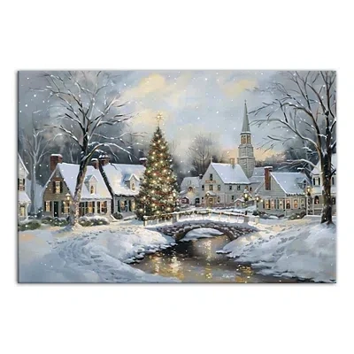 Kirkland's Snow Winter Village Canvas Art Print In Multi