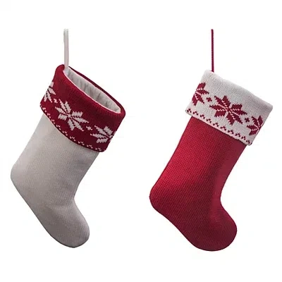 Kirkland's Snowflake Border Christmas Stockings In Multi