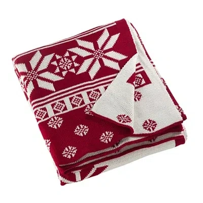 Kirkland's Snowflake Christmas Throw Blanket In Red