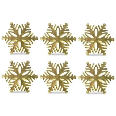 Kirkland's Snowflake Napkin Rings In Green