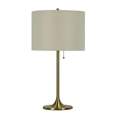 Kirkland's Soft Gold Metal Candlestick Table Lamp In White