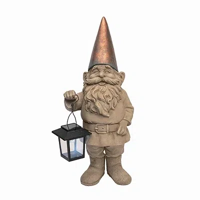 Kirkland's Solar Gnome With Lantern In Brown