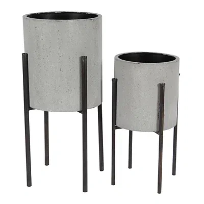 Kirkland's Solid Iron Plant Stands In Gray