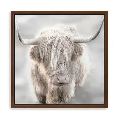 Kirkland's Solo Highland Cow Framed Canvas Art Print In Gray