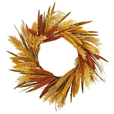Kirkland's Sorghum Harvest Wreath In Yellow