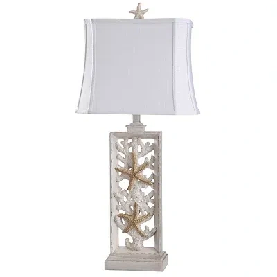 Kirkland's South Haven Stacked Starfish Table Lamp In White