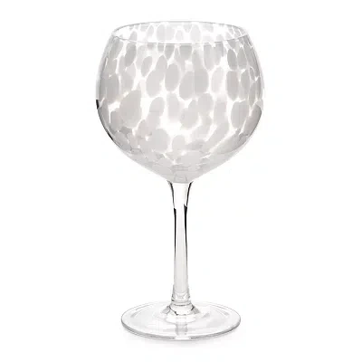 Kirkland's Speckled Freckle Wine Glass In White