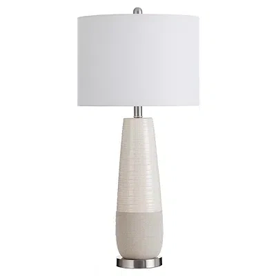 Kirkland's Speckled Two Tone Table Lamp In White