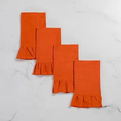 Kirkland's Spice Ruffle Napkins In Orange