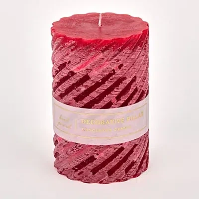 Kirkland's Spiral Pillar Candle In Red