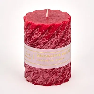 Kirkland's Spiral Pillar Candle In Red