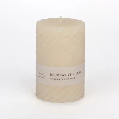 Kirkland's Spiral Pillar Candle In White