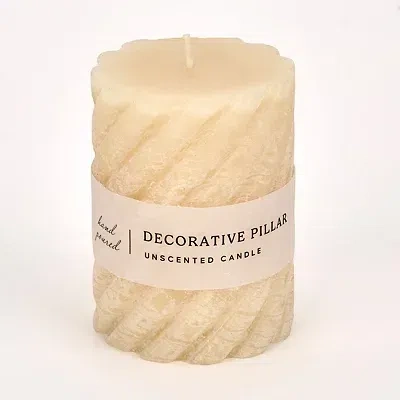 Kirkland's Spiral Pillar Candle In Neutral