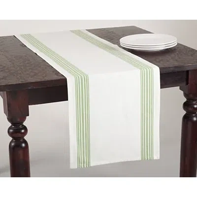 Kirkland's Spring Green Striped Border Table Runner In Multi