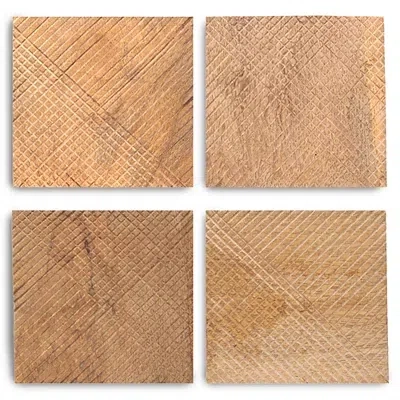 Kirkland's Square Geometric Wood Coasters In Brown