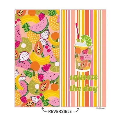 Kirkland's Squeeze The Day Reversible Microfiber Beach Towel In Multi