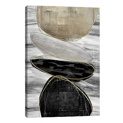 Kirkland's Stagger Abstract Canvas Art Print In Gray