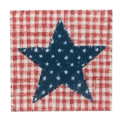 Kirkland's Star & Plaid American Quilt Wall Plaque In White