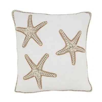 Kirkland's Starfish Serenity Embroidered Throw Pillow In Neutral