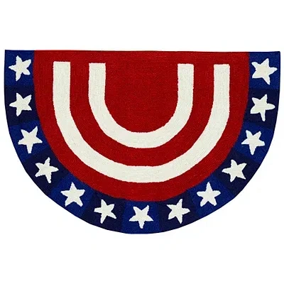 Kirkland's Stars & Stripes Indoor/outdoor Half Round Rug In Multi