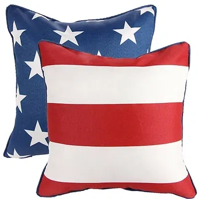 Kirkland's Stars And Stripes Outdoor Pillows In White