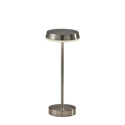 Kirkland's Steel Metal Disc Frosted Light Cordless Table Lamp In Multi