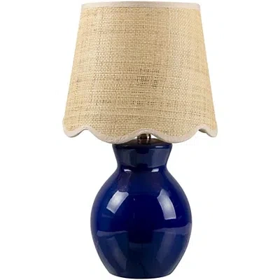 Kirkland's Stella Blue Mini Table Lamp With Woven Shade