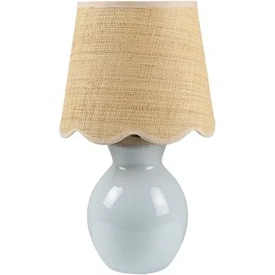 Kirkland's Stella Light Blue Mini Table Lamp With Woven Shade