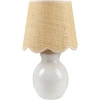 Kirkland's Stella White Mini Table Lamp With Woven Shade In White