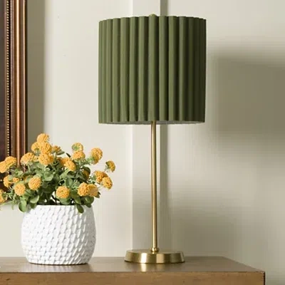 Kirkland's Stick Lamp With Green Scalloped Shade