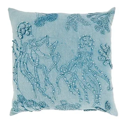 Kirkland's Stonewashed Oceanic Octopus Throw Pillow In Blue
