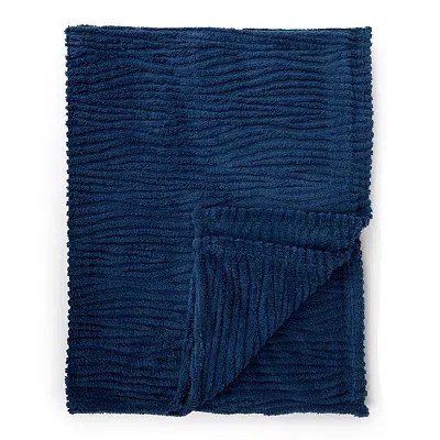 Kirkland's Storm Faux Fur Throw In Blue
