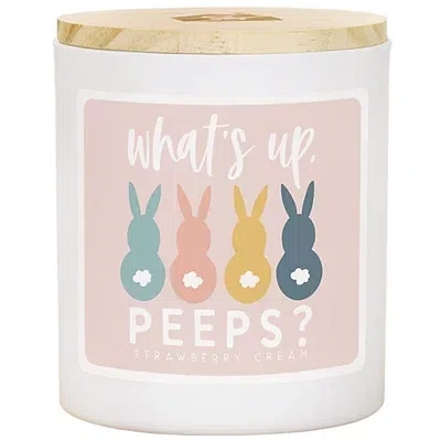 Kirkland's Strawberry Cream Bunny Peep 2-wick Candle In White
