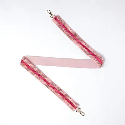 Kirkland's Stripe Beaded Purse Strap In Pink