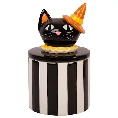 Kirkland's Stripe Cat Canister In Multi