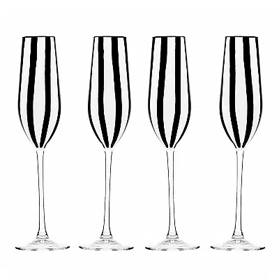Kirkland's Stripe Champagne Flutes In Multi