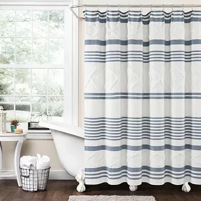 Kirkland's Stripe Diamond Tufted Shower Curtain In Multi
