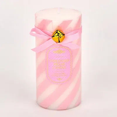 Kirkland's Stripe Pillar Candle In Pink