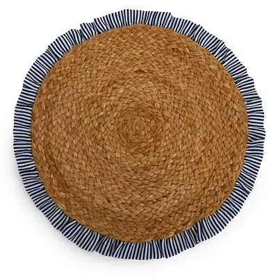 Kirkland's Stripe Ruffle Trim Jute Placemat In Multi