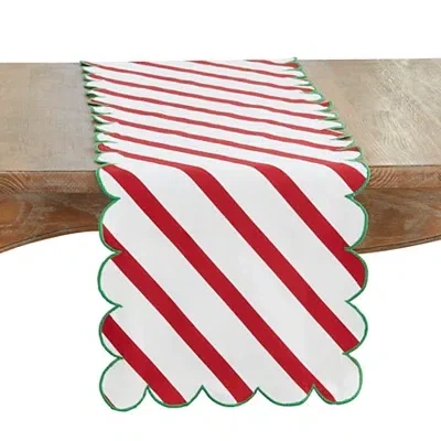 Kirkland's Stripe Scalloped Table Runner In Multi