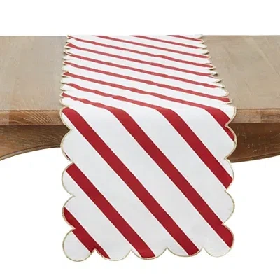 Kirkland's Stripe Scalloped Table Runner In Multi