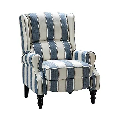 Kirkland's Stripe Traditional Recliner In Blue