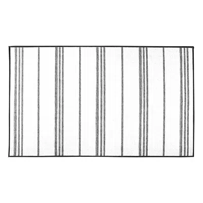 Kirkland's Stripe Washable Area Rug In White