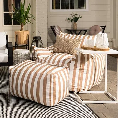 Kirkland's Striped Comfy Foam Outdoor Lounge Chair In Multi