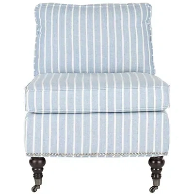 Kirkland's Striped Linen Randi Slipper Accent Chair In Blue
