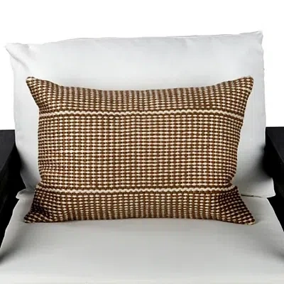 Kirkland's Striped Outdoor Lumbar Pillow In Brown