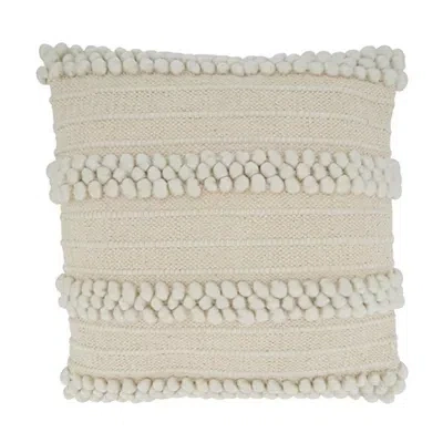 Kirkland's Striped Pom Pillow In White