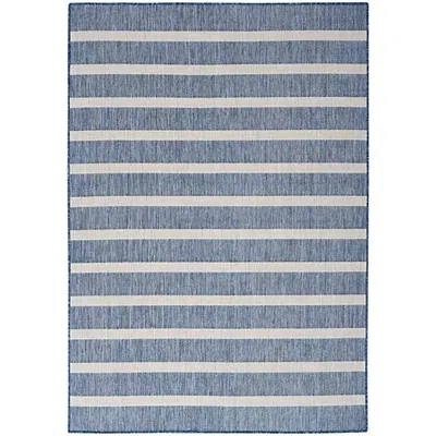 Kirkland's Striped Positano Outdoor Rug In Blue